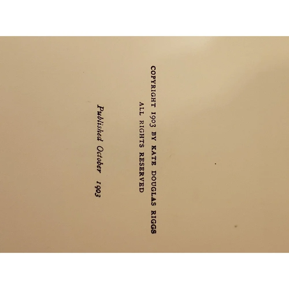 Rebecca Of‎ Sunnybrook Farm 1903 Book